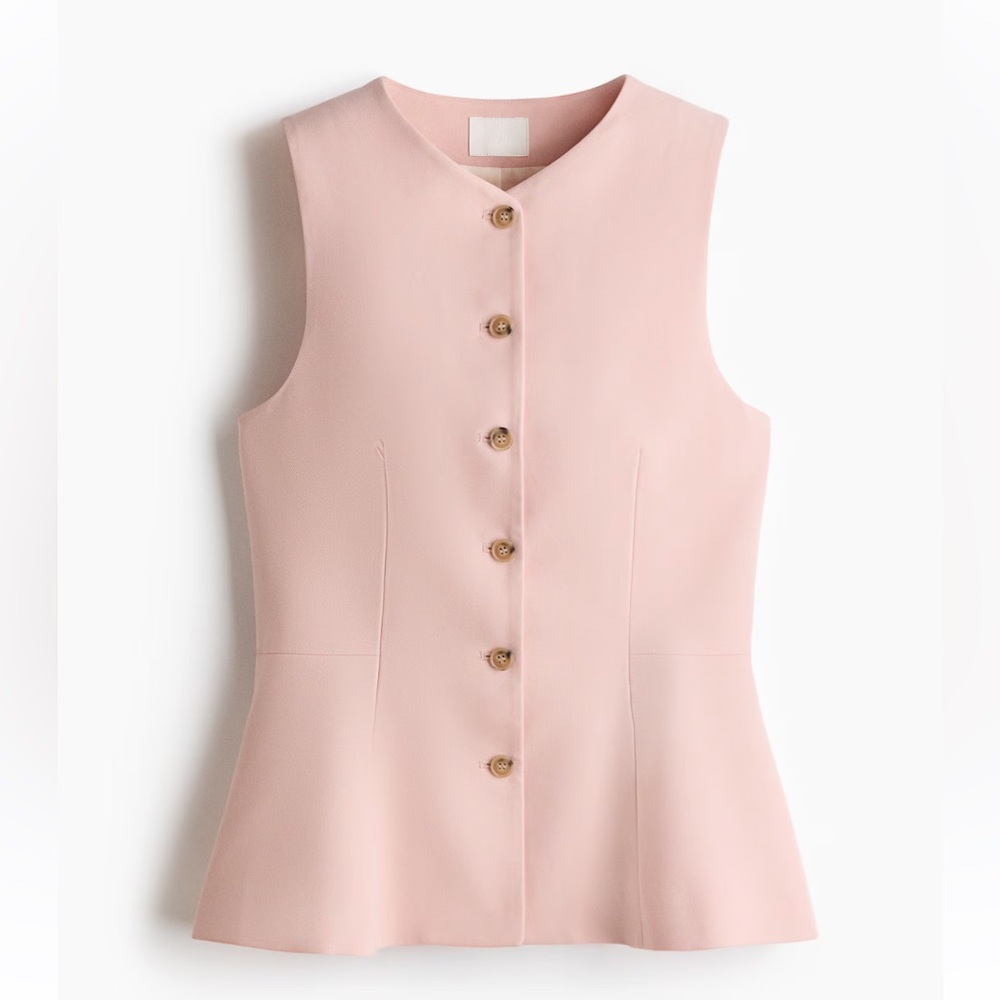 H&M Peplum Vest Pink Size XS NWOT